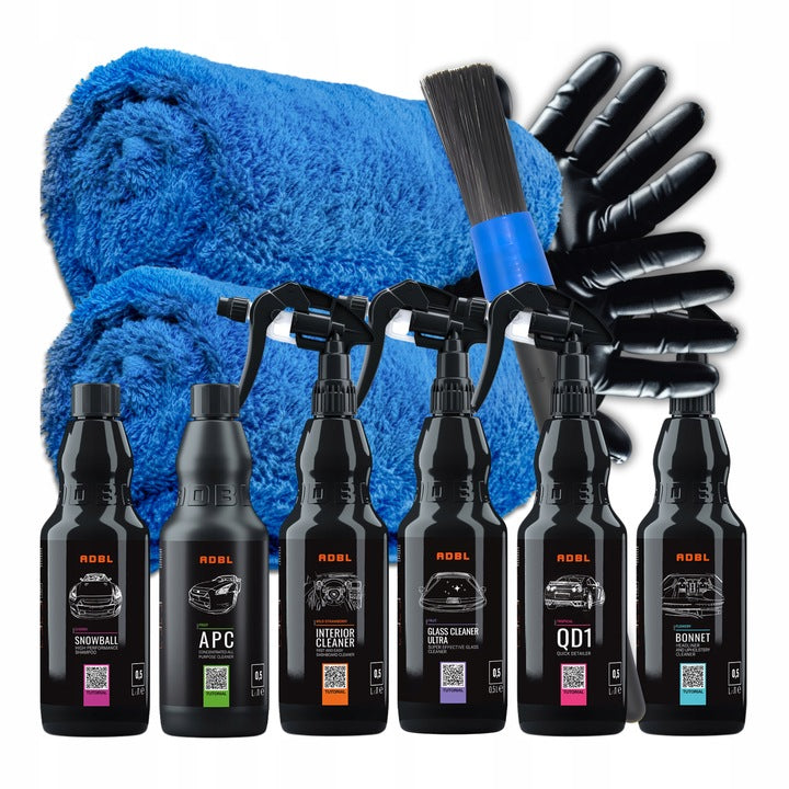 ADBL Kit Entretien Intérieur – Nettoyage vitres et tableau de bord avec accessoires