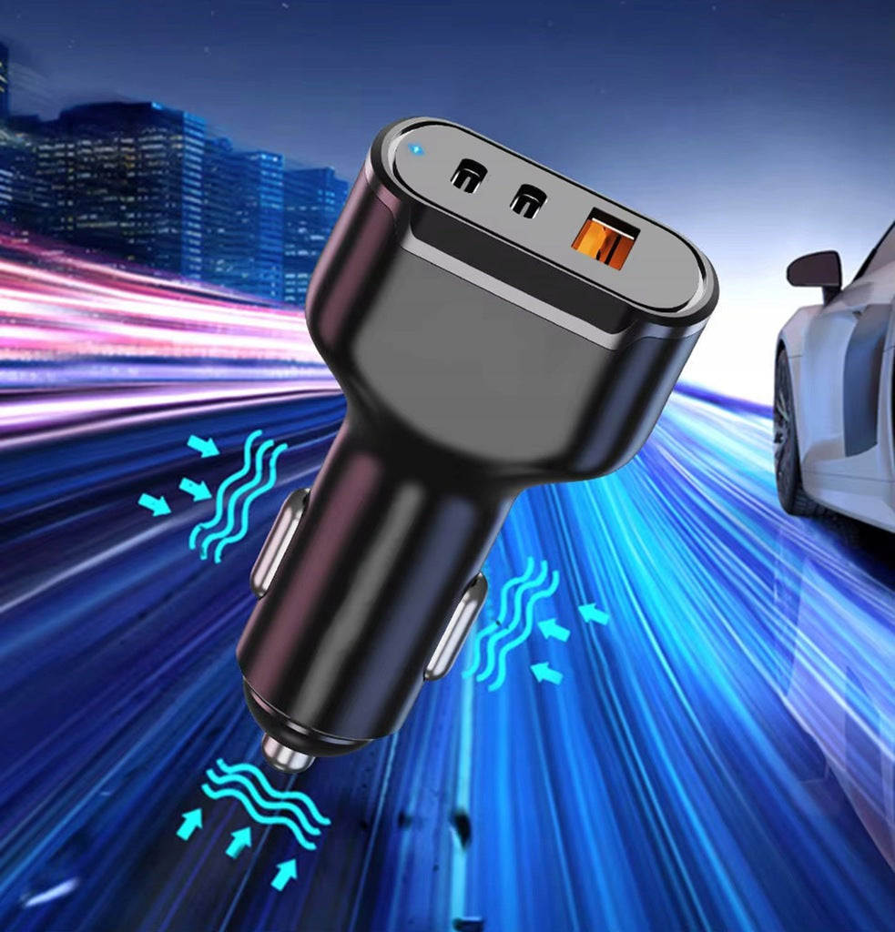 CHARGEUR DE VOITURE CHARGE RAPIDE USB 2x USB-C PD QC 68W PUISSANT